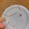 Unique Design Adjustable Tassel Imitation Pearl Chain Necklace for Women Shiny Rhinestone Butterfly Long Neck Choker Jewelry