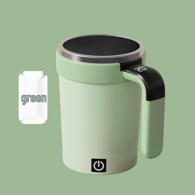 Automatic Stirring Cup with Temperature Display and Removable Magnetic Base for Milkshakes, Coffee, and Flat-Bottomed Cups