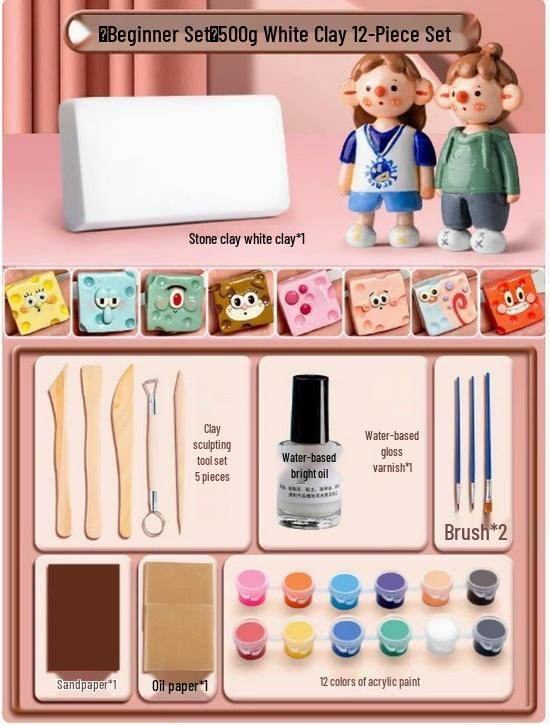 DIY Stone Clay Set: Lightweight Polymer & Colored Plasticine for Handcrafted Projects