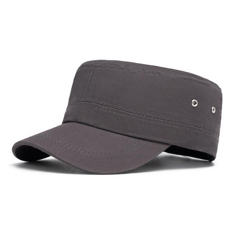 Men's Cotton Cap Solid Color Flat Cap Outdoor Sports Cap Sunscreen Cap