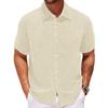 Men's Summer Solid Color Gold Velvet Shirt Summer Casual Knitted Short-sleeved Lapel Shirt