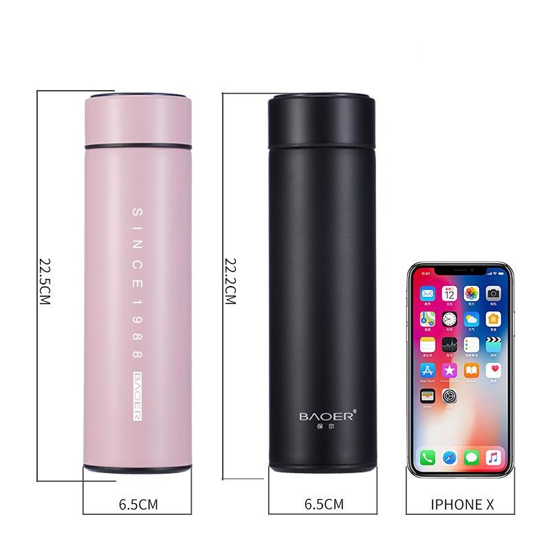 Large Capacity Intelligence Thermos Cup 500ml Vacuum Flasks Portable Stainless Steel Thermos Cup Water Bottle Travel Tea Mug Office Thermos Cup