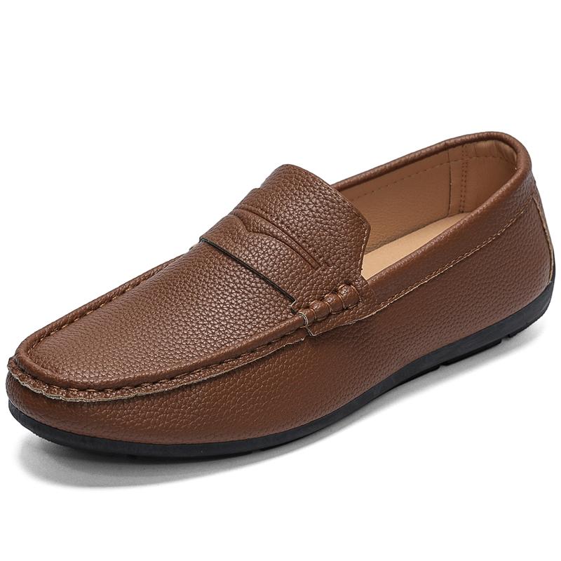 

Fashion High Quality Men s Casual Leather Loafers Fashion Soft Bottom Outdoor Walking Sneakers Daily Comfy Design Soft Bottom Lazy Shoes 44