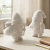 Decoración de Mesa Navideña Figura de Papá Noel Impresa en 3D para Pintar DIY, Adorno Festivo Navideño para Habitación, Figura de Resina Blanca para Estante de Escritorio
