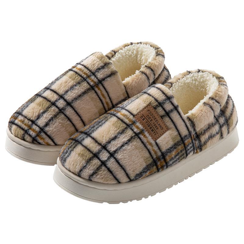 Cotton slippers winter 2025 new indoor home thick bottom warm non-slip household wool slippers