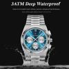 Classical Chronograph Watch Men Luxury Sport Three-Eyes Multifunction Quartz Wristwatch Man Clock Waterproof Luminous Date