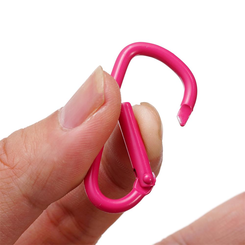 5pcs Carabiner Keychain Alluminum D-ring Clasp Multi-colorsHook Clip Keychains Camping Backpack Buckle Jewelry Making Supplies