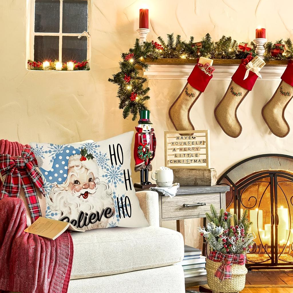 Christmas Pillowcases: Santa, Snow, Winter Gnome & Snowman Designs Sofa Bed Cushion Cover, New Year Home Decoration