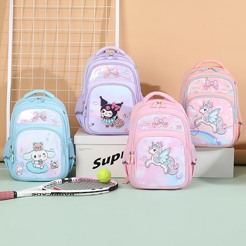 Adorable Cartoon Backpack For 3rd Grade Girls Cute Oxford Cloth School Bag