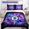 Chelsea FC Pattern Printed 3PCS Bedding Set Soft Skin-Friendly Washable Duvet Cover & Pillowcases Set All Season Bedroom