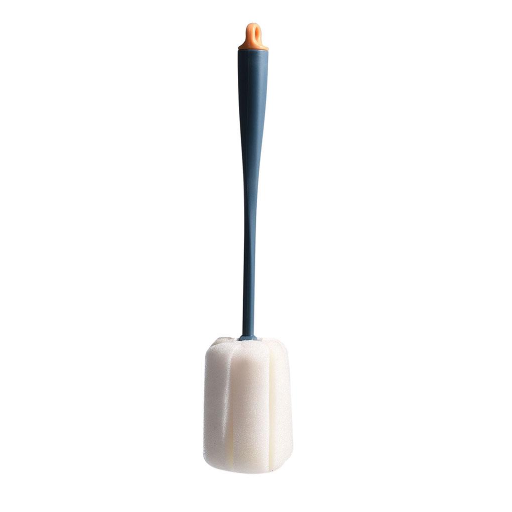 Sponge Cup Brush Long Handle Bottle Scrubber Kitchen Bottle Cleaning Tools Blue