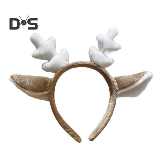 

Рождественская повязка на голову в виде рогов оленя, эластичная, противоскользящая, плюшевая, подходит для всех возрастов, рождественские аксессуары для волос, праздничный костюм для вечеринки, праздничный костюм на Хэллоуин белый