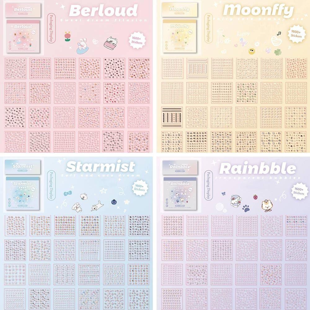 24Pcs/Set No-Repeat Nail Sticker Self Adhesive Soft Embossed Cartoon Stickers Multifunction Decal Nail Art Sticker