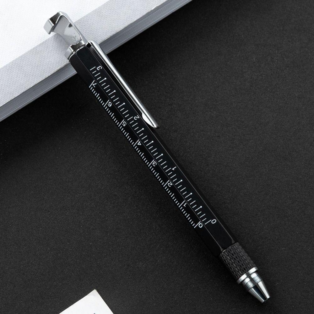 Detachable Multi-function Tool Pen 7 in 1 Measure Technical Ruler Ballpoint Pen  Tighten The Screw