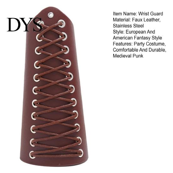 Medieval Punk Wrist Guard Vintage Stylish Faux Leather Arm Cosplay Lace Up Belt Protector for Parties Festivals Costume Festive Csotume