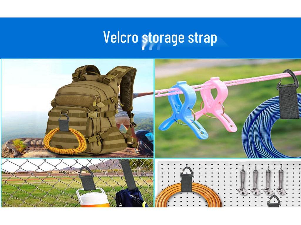 Hanging Heavy Duty Triangle Buckle Storage Strap - Cable Organizer with Eyelet