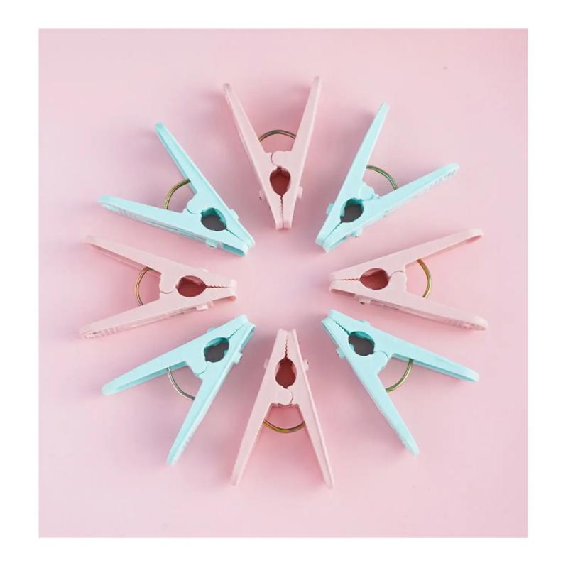 20 Pack Plastic Clothes Pins Heavy Duty Outdoor for Hanging Clothes, Colored Clothespins Clips with Springs Clothes Drying Line Pegs with Mesh Clothes