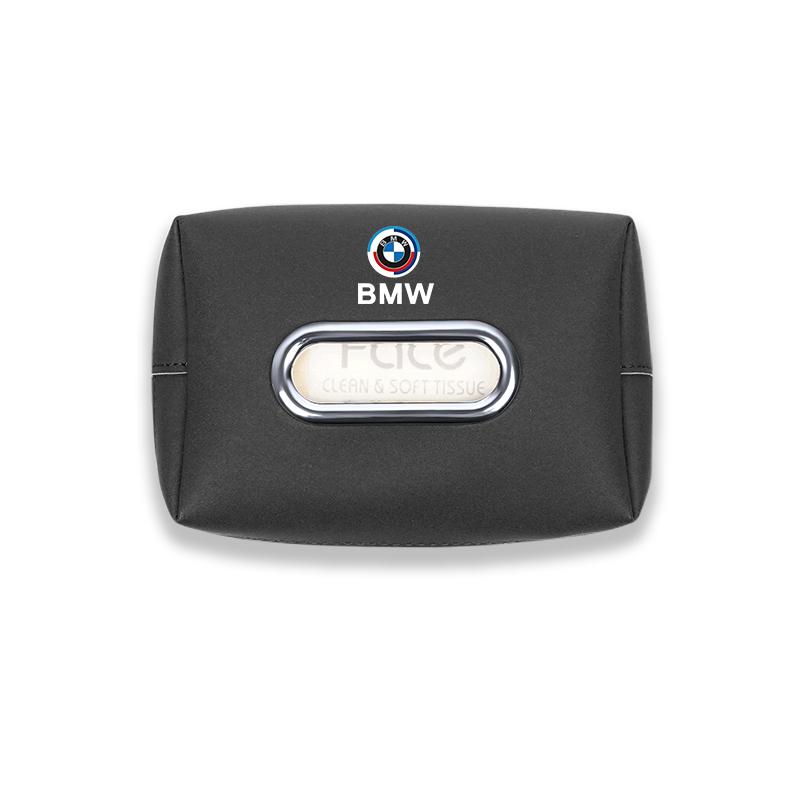 Car Tissue Box Holder Leather Car Armrest Napkin Case Sun Visor Backseat Bag For BMW E46 E87 E91 X5 E70 F11 E30 E90 F20 G20 G30 SK0