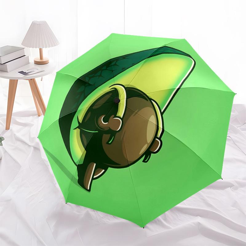 1pc Avocado Character Auto Open/close, All-Season Portable Folding Umbrella for Women & Men, Travel, Everyday, Formal Events - Compact Luxury Parasol,
