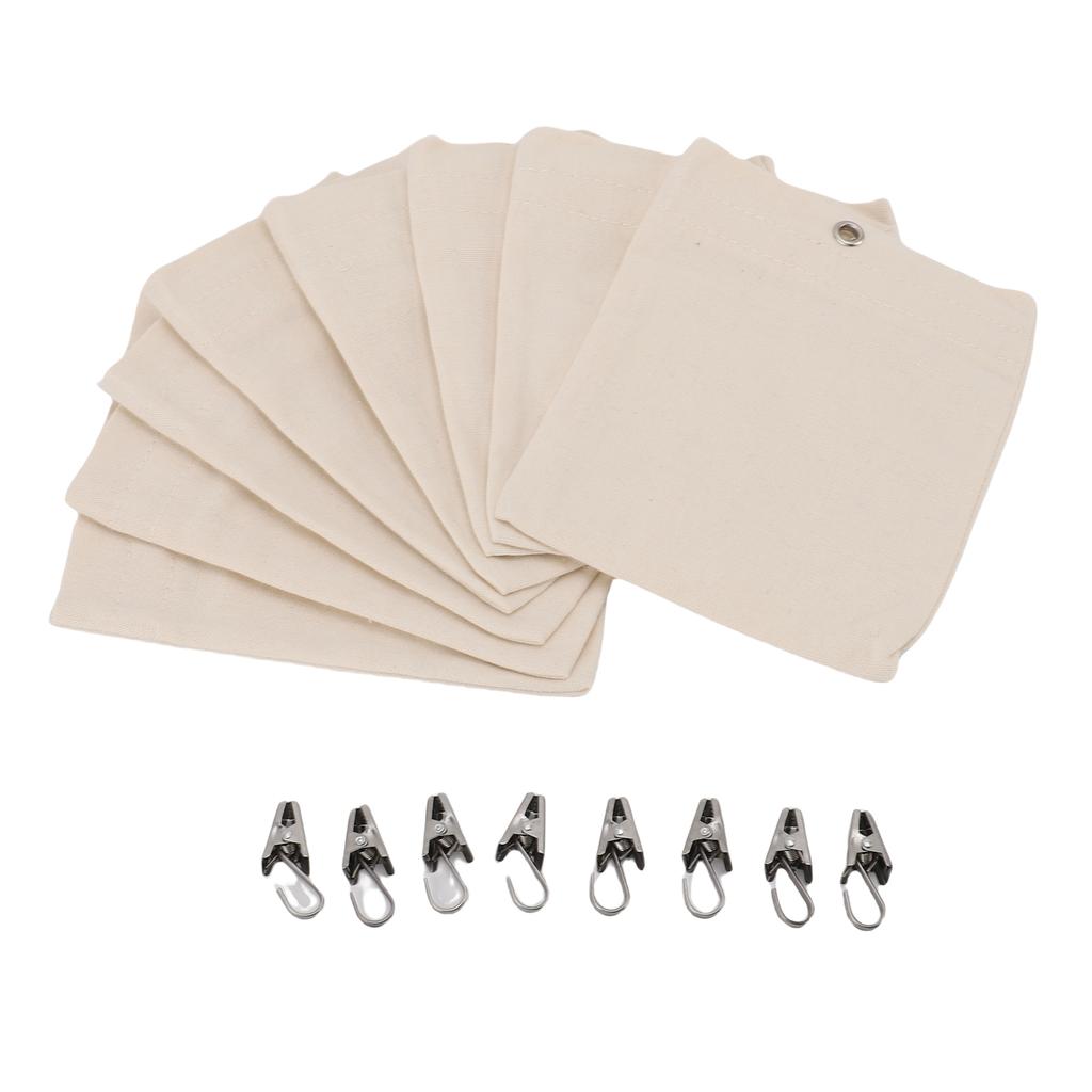 Curtain Weights Canvas Self Adhesive Closure Drapery Weighted Bags with Clamps for Tablecloth