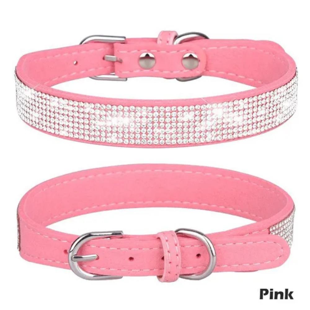 1 Pc Rhinestone Cat Pet Collar Pet Supplies Cute Pet Cat Dog Puppy Collar Adjustable Leather Puppy Dog Collar