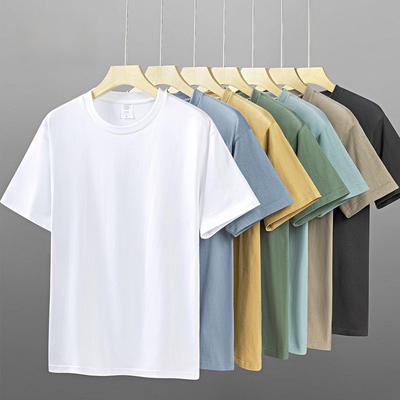 T-shirt unisex a maniche corte, in cotone pettinato pesante da 220 g, bianca, tinta unita, scollo rotondo