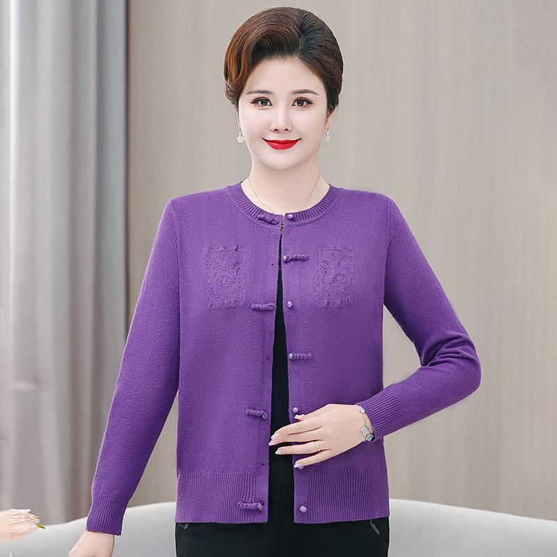 Women's Chinese Style Knit Cardigan for Fall & Winter