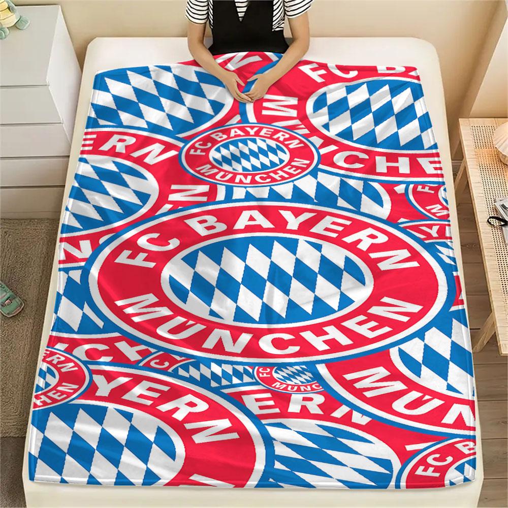 1PC FC Bayern Munich Patterned Flannel Blanket Suitable For All Seasons for Home Decor Warmth and Comfort Gifts Holiday Present