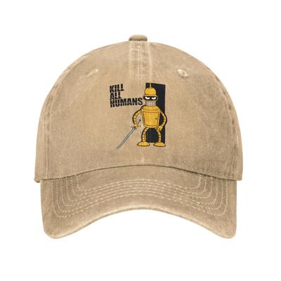 Bendered Save the Planet Kill All Humans Baseball Cap Unisex Distressed Denim Headwear Cartoon All Seasons Travel Adjustable Hat