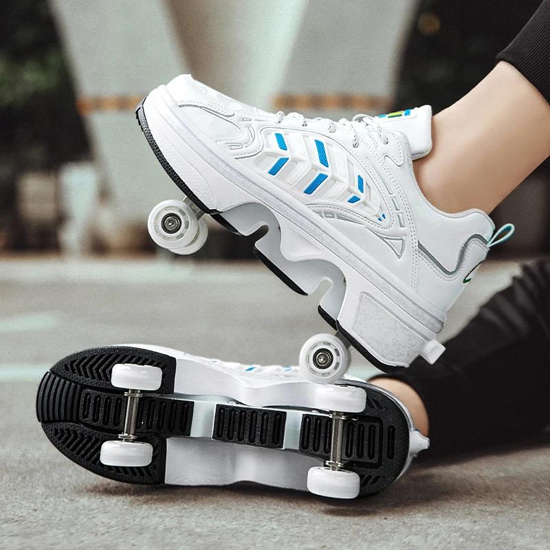 2025 New Roller Skates Students Outdoor Wheel Shoes Multi-functional Sports Shoes 33-43 Size High Quality Roller Skates