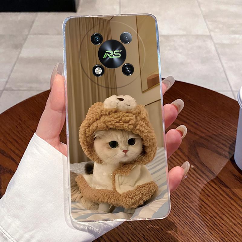 Casing For ITEL RS4 S666LN Case Aesthetic Fashion Cute Cat Cartoon Astronaut Soft Silicone Back Cover Transparent TPU Phone Case