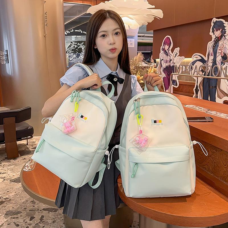 Schoolbag New Backpack, High Appearance for Middle School Students, Large Capacity, Girlish Charm, Japanese Minimalist Backpack