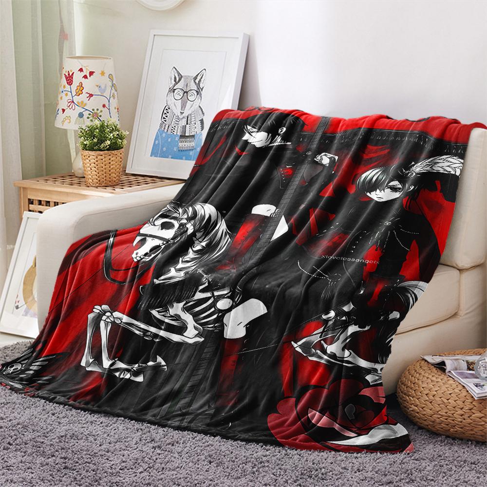 1PZ Coperta in Flanella con Stampa Black Butler, Alta Qualità per Tutte le Stagioni, Decorazione per la Casa, Calore e Comfort, Perfetta per Regali di Natale