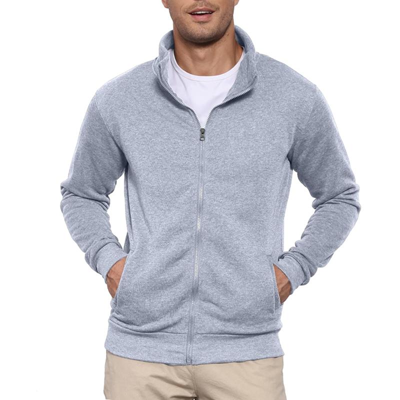 Men's Sweat Jacket Pullover Hoodie Sweatshirt Man Without Hood with Zip Jacket Outdoor Sport Lightweight Streetwear