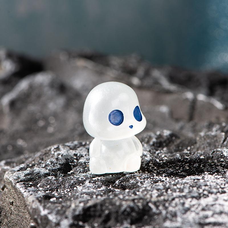 Creative Cartoon Luminous Ghost Figurine Micro Landscape Decoration Cute Miniatures DIY Home Decoration Accessories Gifts