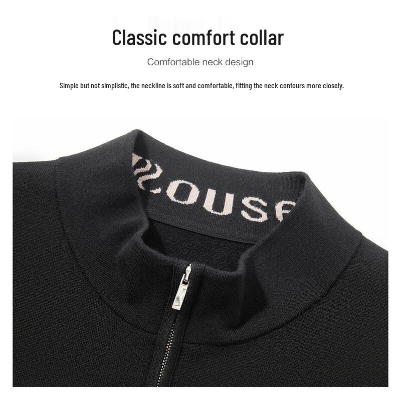 Men's Warm 100% Wool Half-Turtleneck Sweater