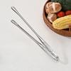 1Pc Silver Food Tongs 304 Stainless Steel Long Handle Food Clip Cooking Tools Non-Slip Barbecue Steak Clip Kitchen Accessories