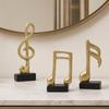 DYS 3Pcs Minimalist Music Note Resin Sculpture, Treble Clef & Eighth Quarter Desk Decor for Piano Room Living Room, Matte Art Collectible, Creative