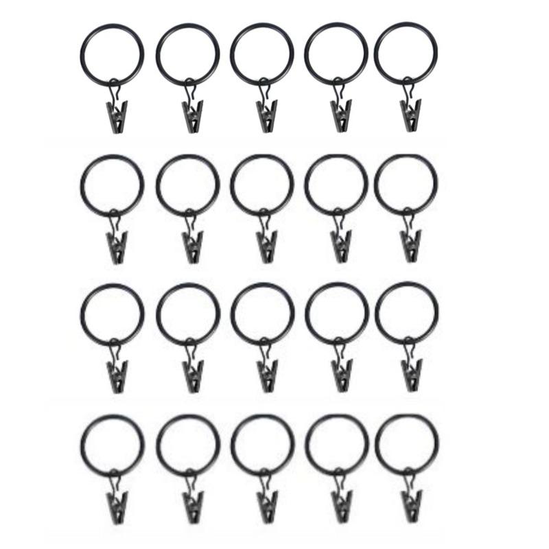 Metall Gardinstångsklämma Rostfria Draperiringar Krokar Hem Badrum Dekorativa Gardinstänger Hängare Hängande Foton Hattar Klämmor