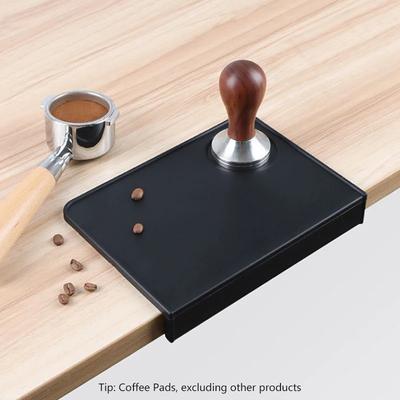 Coffee Tamper Mat Tamping Rest Holder Corner Edge Pad Black Office Bar Shop Silicone Espresso Station Coffee Tool