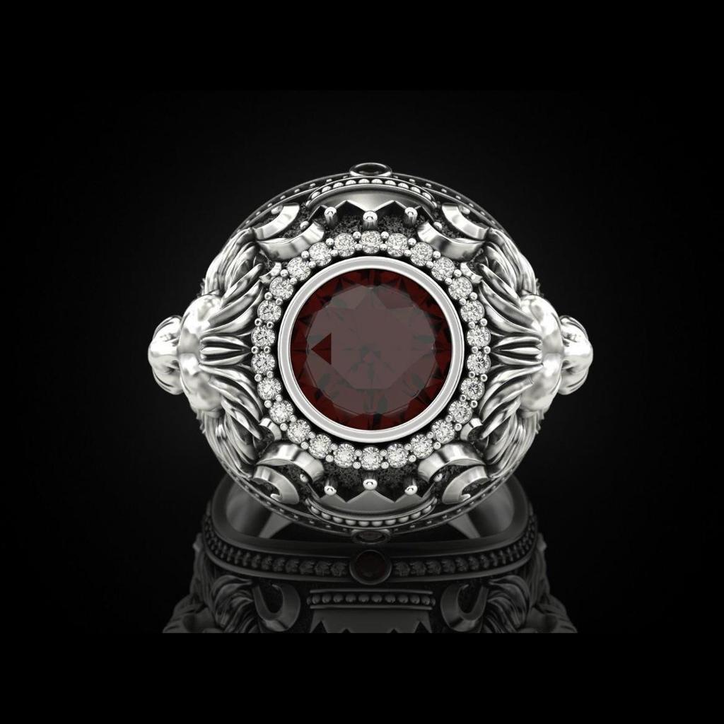 Drei Helden Herren Gold Silber Legierung Vintage Krone Löwenring