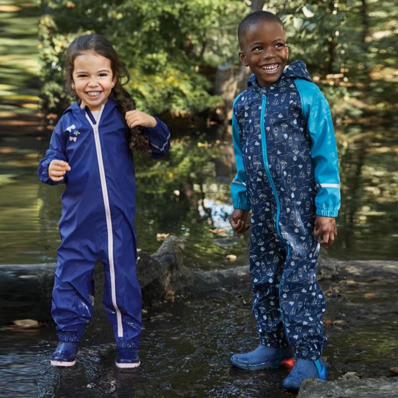 Kinder Ganzkörper-Regenanzug: All-in-One Wasserdichtes Poncho für Jungen und Mädchen - Perfekt für Schule und Outdoor-Spiel