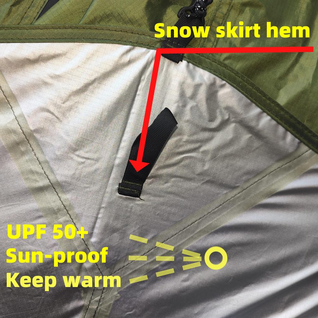 Longeek One-Pole Camping Tent, 2-Person, Ultralight, Wood-Stove, 4-Season Backpacking Teepee with Chimney Hole