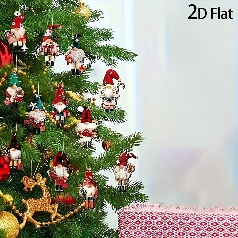 2D Flat 24pcs Christmas 2D Festive Nutcracker Tree Hanging Decorations, Holiday Party, Friends Gathering Yard, Room Decoration with Twine