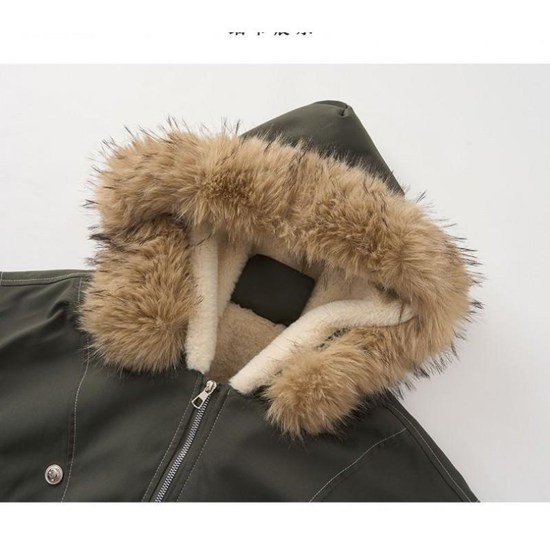 Womens Short Puffer Coat With Faux Fur Collar Thick Warm Winter Hooded Jacket Small Stature