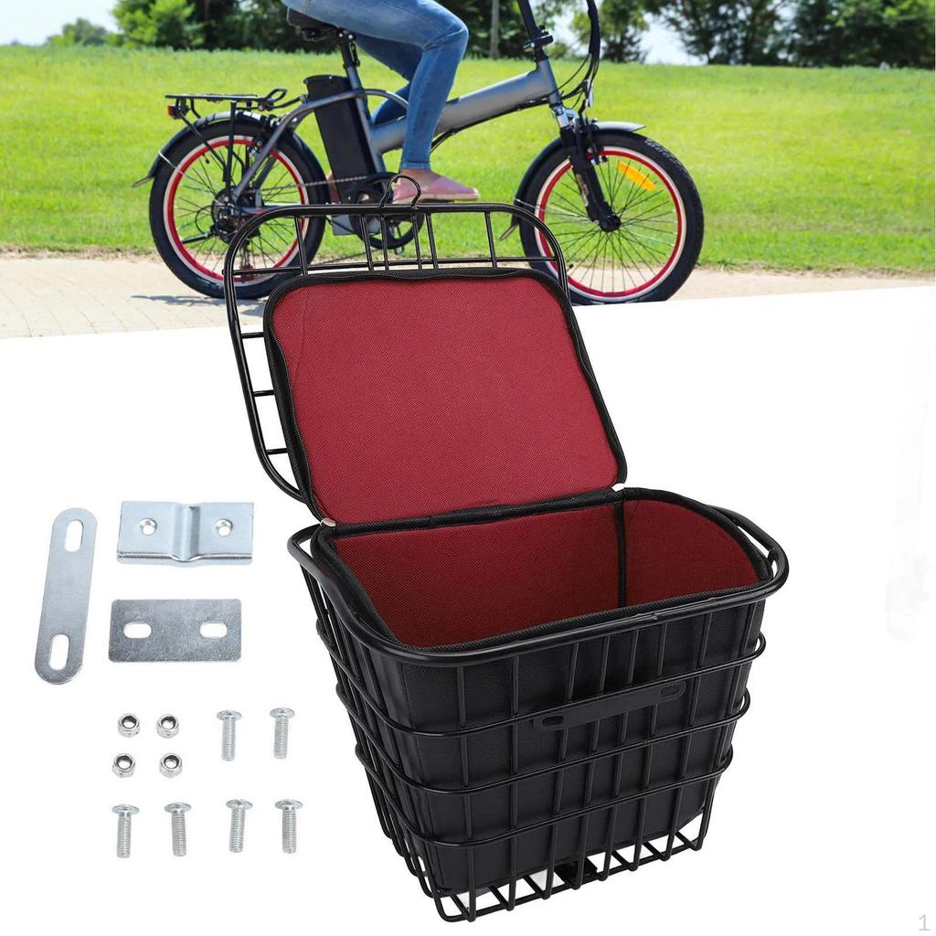 Basket Sundries Organizer Easy to Install Accessories Bike Rack with Liner Bag for Biking
