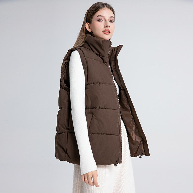 Herbst und Winter mittelang Daunen Baumwolle Weste Weste neu warm locker Stehkragen ärmellos vielseitige Jacke Tide