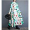 Loose and Thin Fashion Long-sleeved Printed Mid-length Dresses
