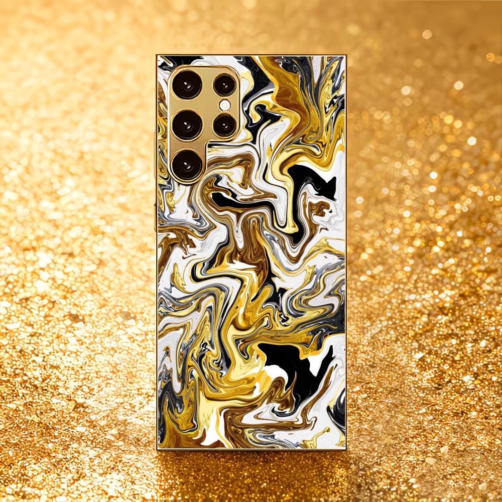 Gilding Atmosphere Simplicity High-end Electroplating Glass PhoneCase for Samsung Galaxy S26 S25 S24 S23 S22 S21 FE,Ultra,Plus