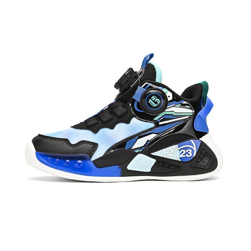 Children's basketball shoes, boys' shoes 2025 new mesh rotating buckle sports shoes, middle-aged and older children's anti-skid training shoes, cla
